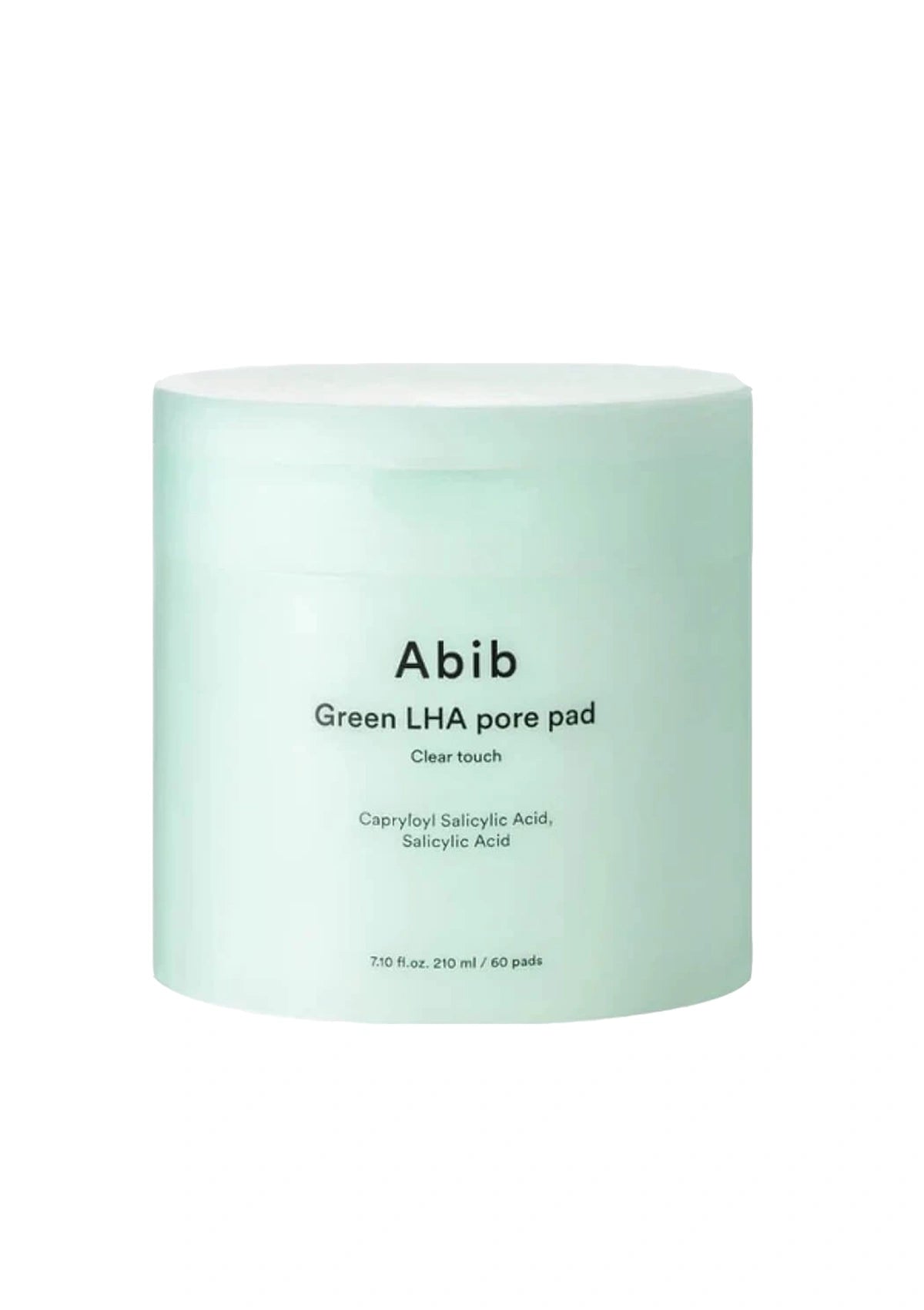 Aib Green LHA pore pad in a cylindrical mint green container with black text, shown against a plain white background.
